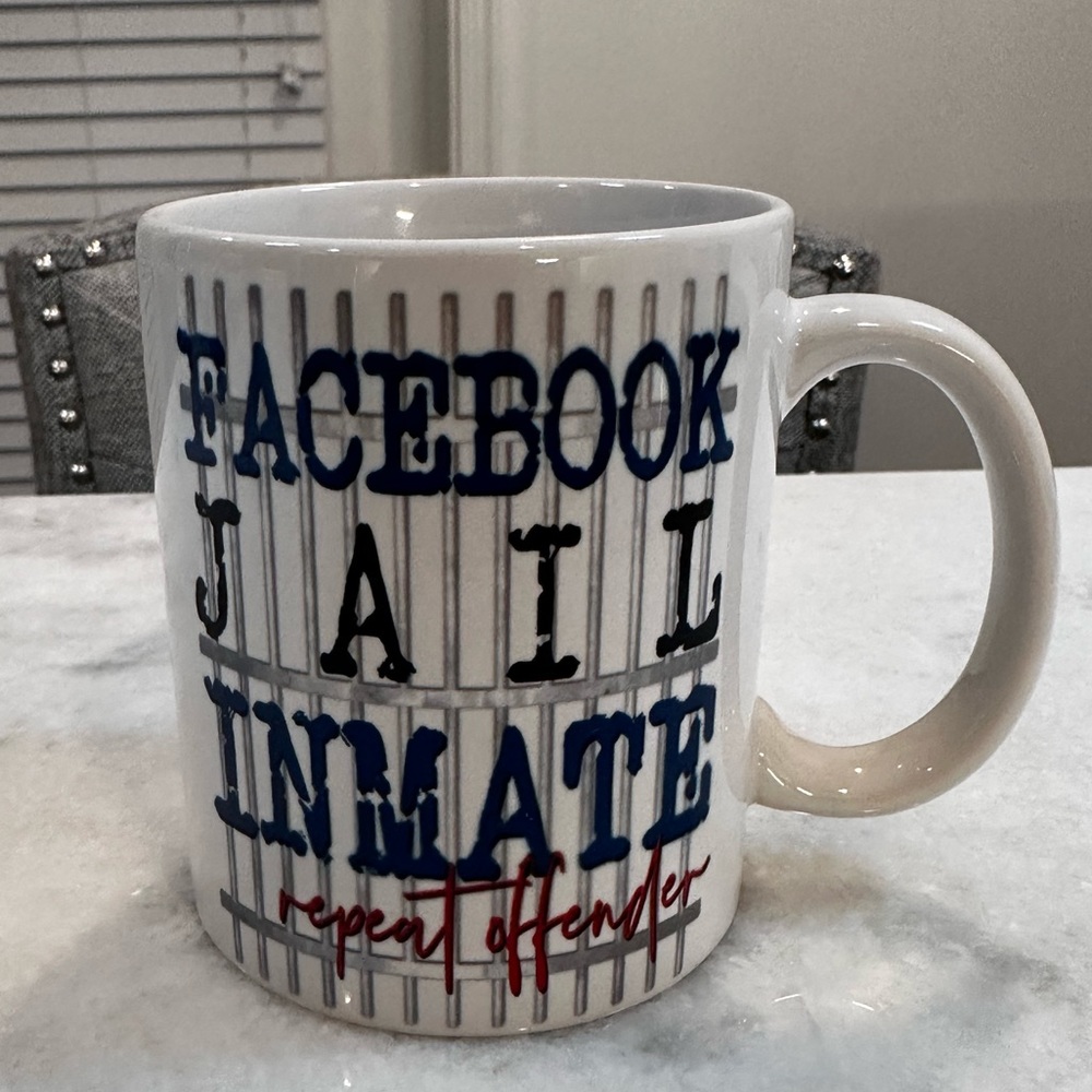 FACEBOOK JAIL INMATE REPEAT OFFENDER Coffee Mug 12oz Humor Funny Social Media